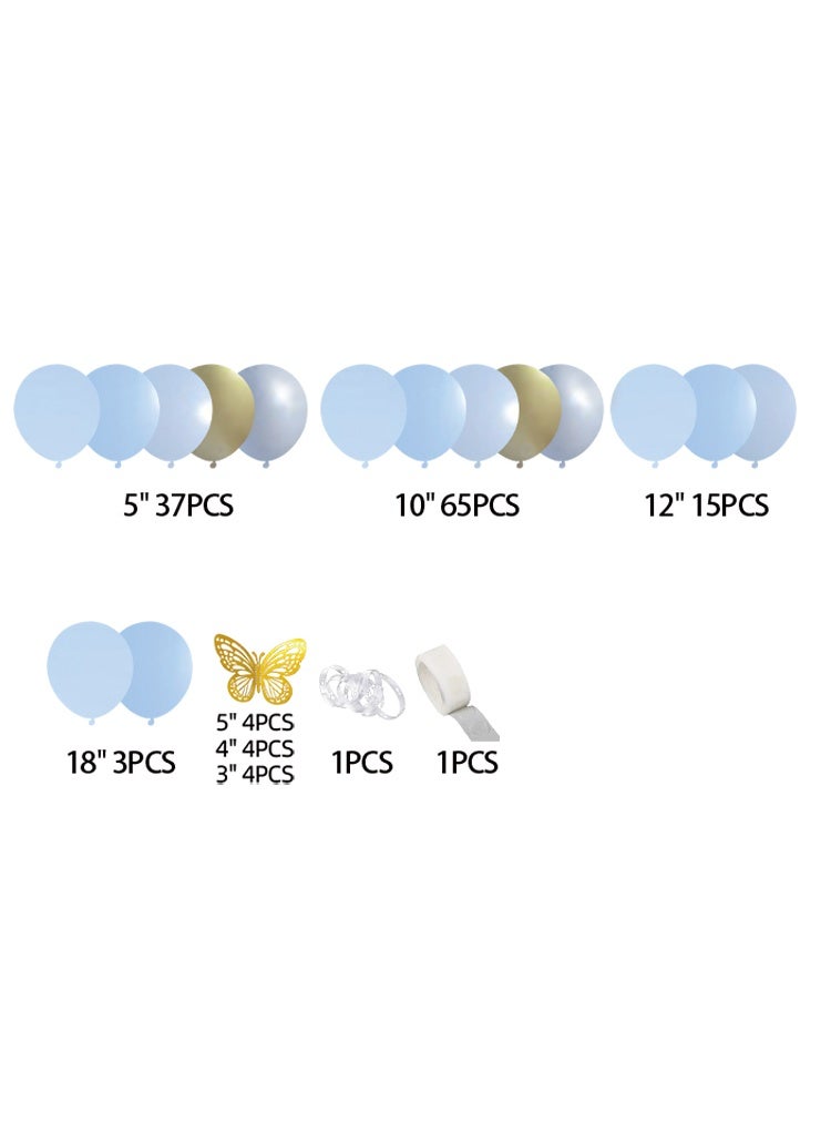 Betaoby 134 PCS Balloon Garland Arch Kit, Party Decorations Balloon Garland Kit with Gold Confetti Balloons and Gold Balloons for Birthday Wedding Baby Shower Bridal Shower Blue Theme Party - Image 3