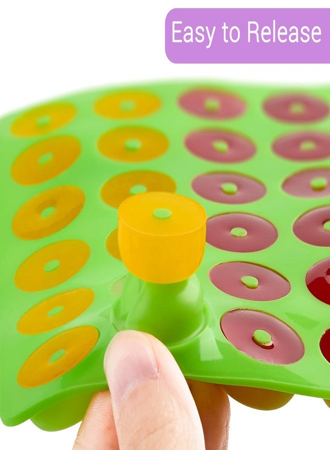 JOERSH Round Gummy Donut Molds Mini Size Silicone Candy Molds for Hard Candy, Gummy, Caramels, Chocolate, Fondant, Fruit Loop, Cereal, 192 Cavity - Image 4