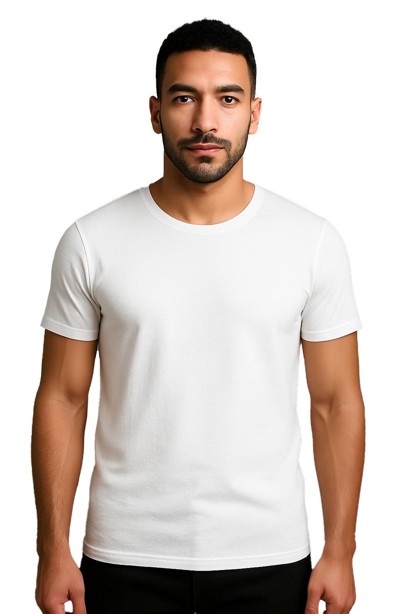 Caesar Men's white cotton half-sleeve undershirt - Image 1