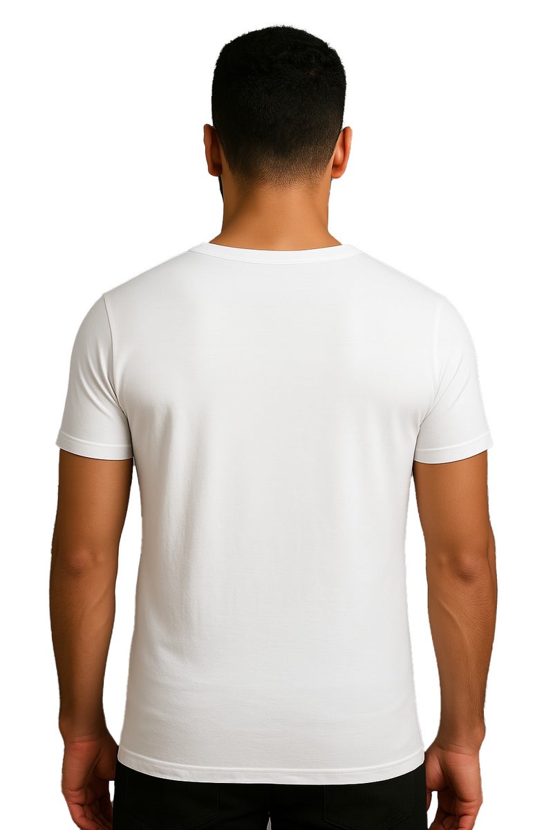 Caesar Men's white cotton half-sleeve undershirt - Image 2