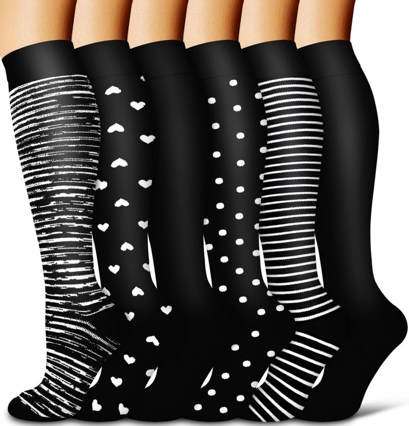 COOLOVER Copper Compression Socks for Women and Men(6 Pairs)-Best Support for Running, Athletic, Nursing, Travel - Image 1