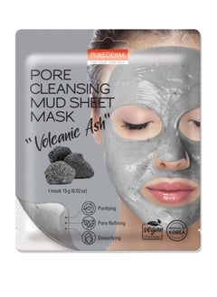Purederm Pore Cleansing Mud Sheet Mask infused with Volcanic Ash - Purifying, Pore Refining, and Detoxifying for a Deep-Cleansing Experience - 15g  - Image 1