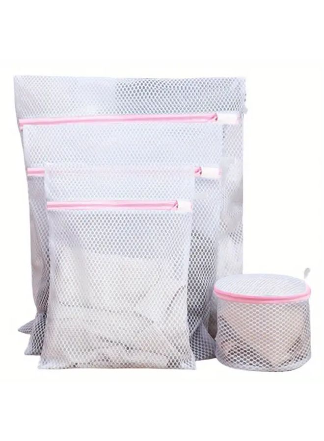 4pcs Heavy Duty Mesh Laundry Bags With Zippers For Delicates Protection - Image 2