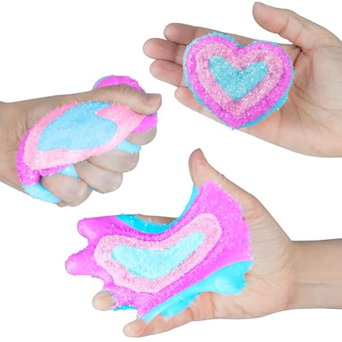 ORB Tabalicious Sugar Pops TABA Squishy Rainbow Heart Toy - Blue, Purple, Pink Heart with Sparkles - Soft, Sticky TABA Squishies - Fun Squishy Stress Ball Toys - Kawaii Fidget Toys for Kids, Adults - Image 2