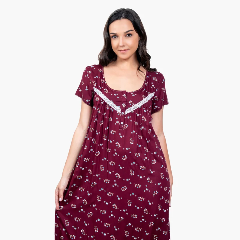 Aadaraya Floral Print Night Gown