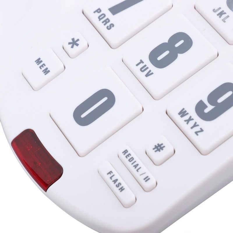 Big Button Home Phone with M1 M2 Quick Dial Memory Buttons - 110dB+ Ringer Volume Control Corded Senior Phone with Flashing Alert for Hearing and Visual Impairments White - Image 3