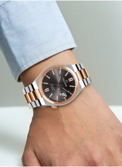 Tristar NJ Series Men's Automatic Watch Black Index Dial Rose Gold 2 Tone Bracelet Wrist Watch for Men  - Image 4