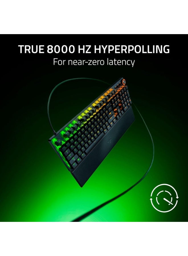 Razer Huntsman V3 Pro 8KHz Analog Optical Esports Keyboard: Analog Optical Switches Gen 2, 8000 Hz Polling, Snap Tap, Rapid Trigger, Adjustable Actuation, Media Controls, PBT Keycaps - Black - Image 3
