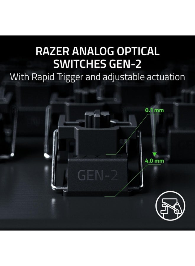 Razer Huntsman V3 Pro 8KHz Analog Optical Esports Keyboard: Analog Optical Switches Gen 2, 8000 Hz Polling, Snap Tap, Rapid Trigger, Adjustable Actuation, Media Controls, PBT Keycaps - Black - Image 2