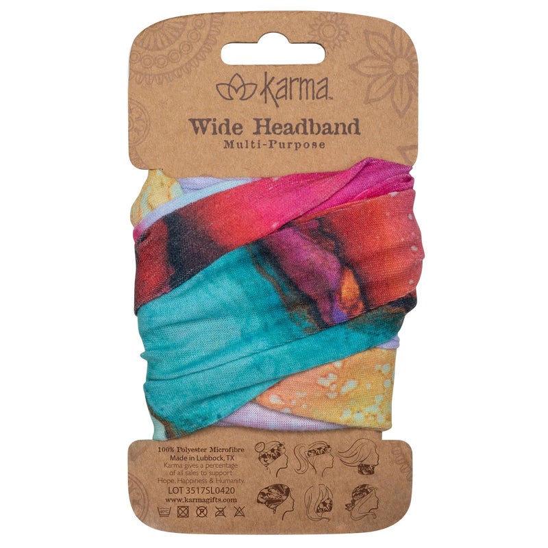 Karma Color Headband for Women  Wide  Fabric Headband and Stretchy Hair Scarf  Color