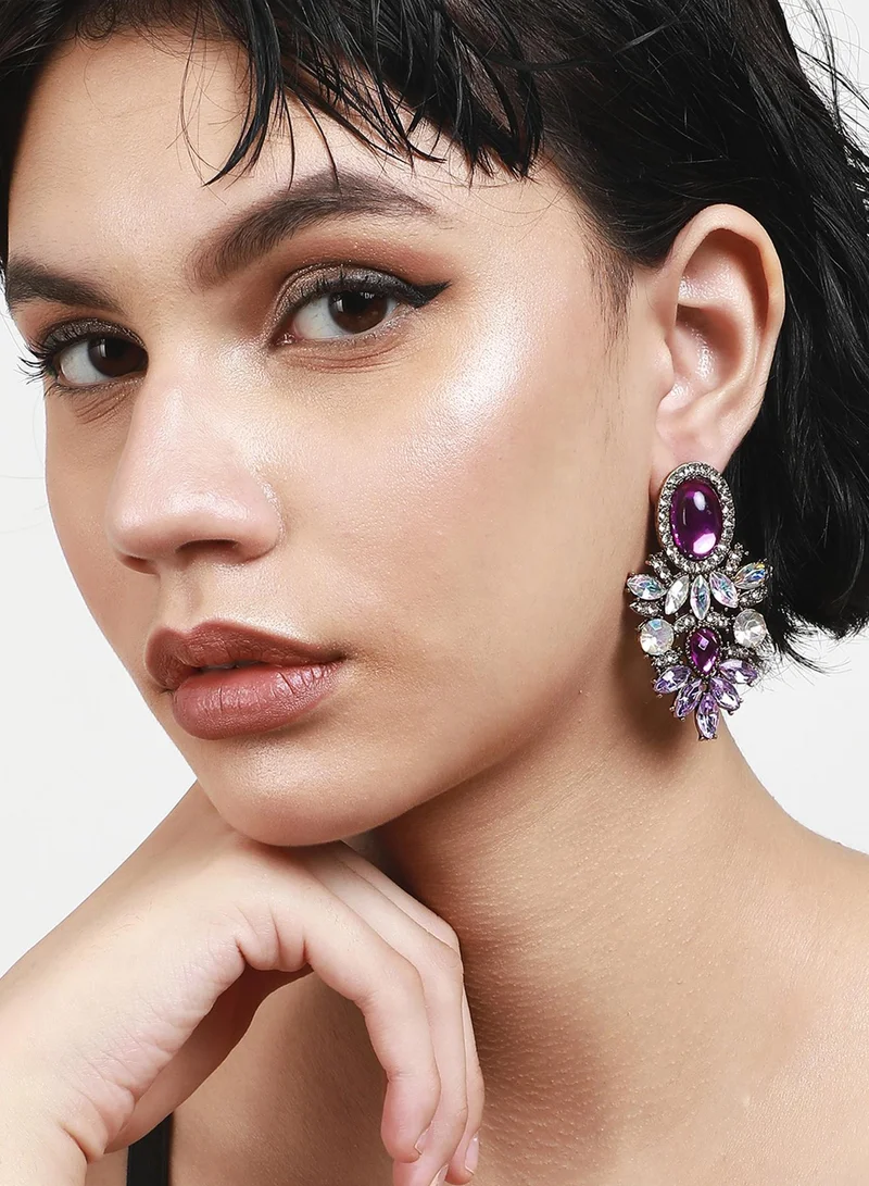 SOHI Shimmering Rhinestone StatementArtificial  Earring Jewellery