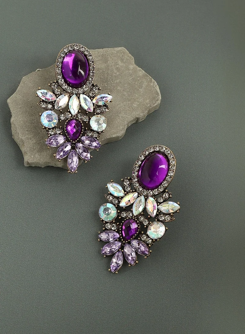 SOHI Shimmering Rhinestone StatementArtificial  Earring Jewellery