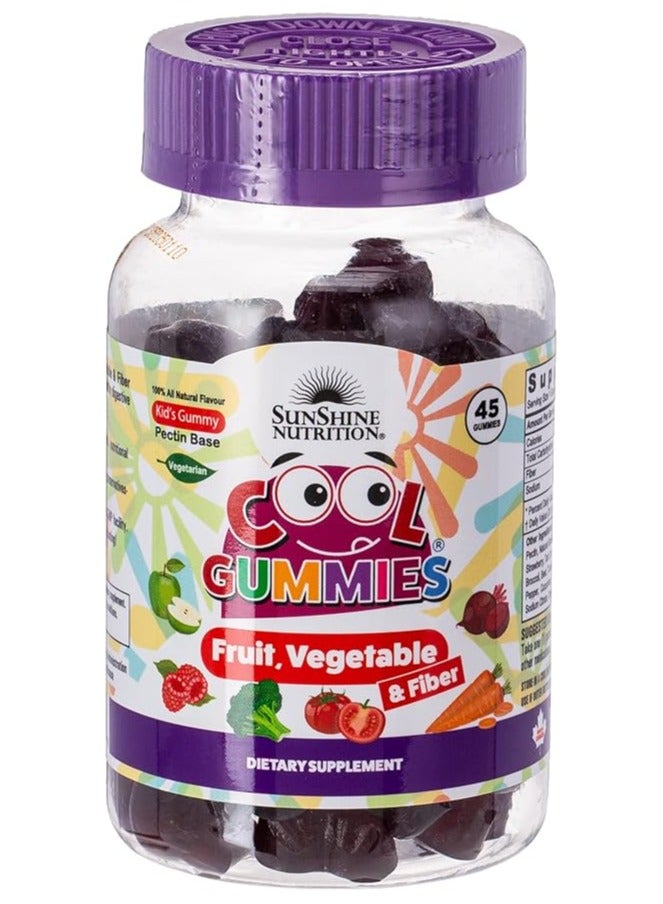 Sunshine Nutrition Fruit, Veg & Fiber Cool Gummies - 45 Count - Image 1