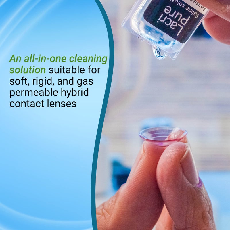 Menicon Menicon LacriPure Saline Contact Lens Solution, for Lens Rinse & Insertion, 98 Vials, 5ml  - Image 3