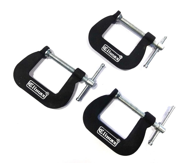 Climax G Clamp 1" inch - Set of 3 [Professional Woodworking C Clamp grip] - Image 1