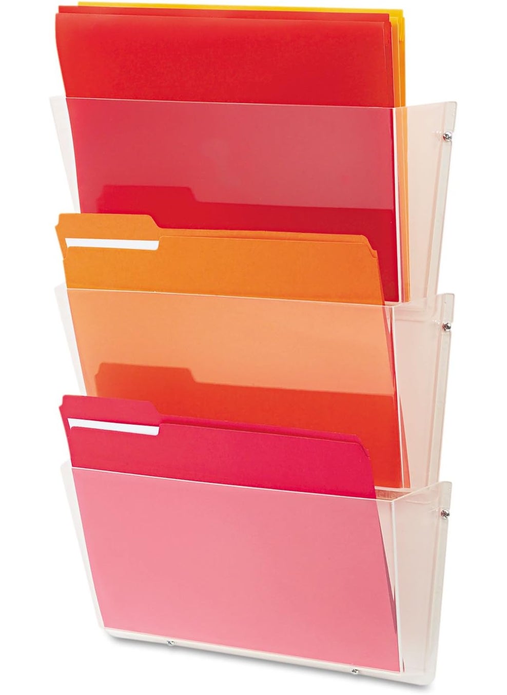 Deflecto Deflecto 63601RT Wall Pockets 1412Inch x3Inch x612Inch  Letter 3PK Clear  - Image 1
