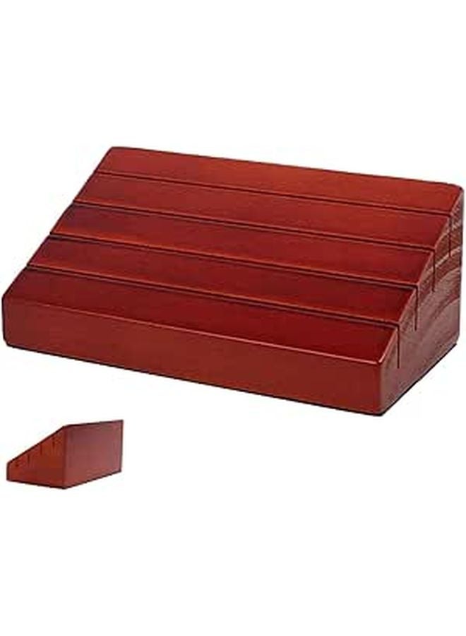 Wooden Playing Card Holder Sturdy Organizer For Poker And Card Games Natural Brown Display Rack - Image 1