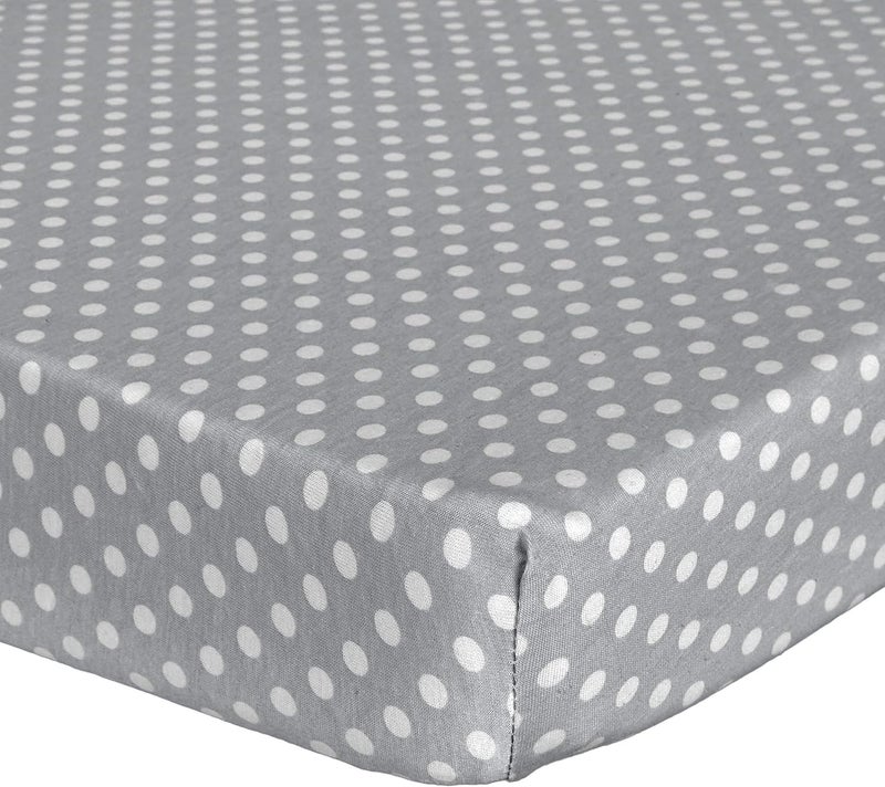 Abstract Jersey Cotton Knit Cradle Sheets - Ultra Soft Cradle Sheets Fitted 18" x 36" for Boys Girls Baby - Universal - Snug Fitted 6" Deep Pocket - Cotton - 18"x36" (Polka Dot Grey) - Image 1