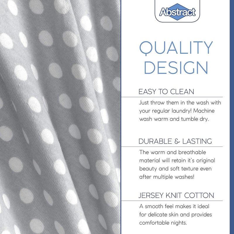 Abstract Jersey Cotton Knit Cradle Sheets - Ultra Soft Cradle Sheets Fitted 18" x 36" for Boys Girls Baby - Universal - Snug Fitted 6" Deep Pocket - Cotton - 18"x36" (Polka Dot Grey) - Image 3