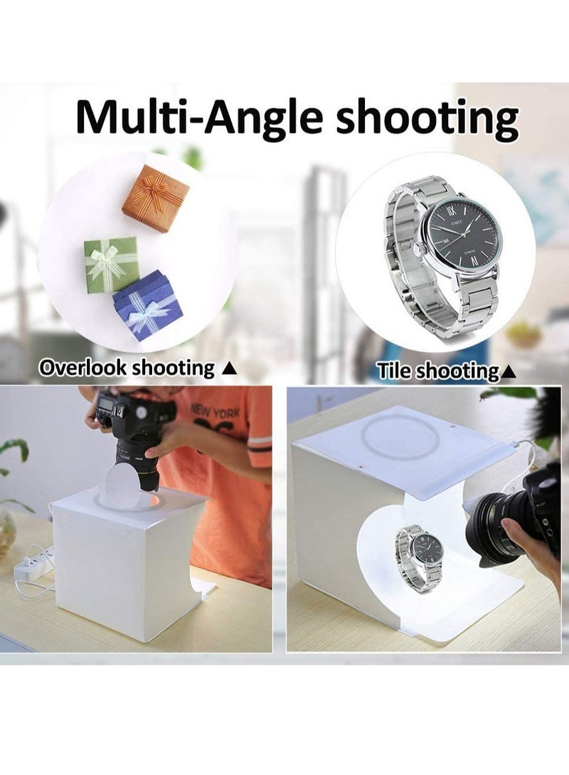 20cm Folding Portable 550LM Light Photo Lighting Studio Shooting Tent Box Kit with 6 Colors Backdrops Unfold Size 24cm x 23cm x 22cm Multicolour - Image 4