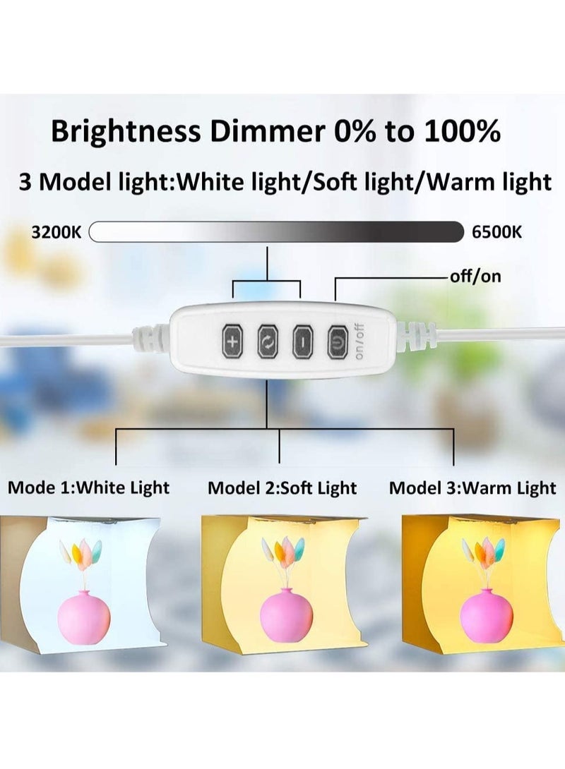 20cm Folding Portable 550LM Light Photo Lighting Studio Shooting Tent Box Kit with 6 Colors Backdrops Unfold Size 24cm x 23cm x 22cm Multicolour - Image 2