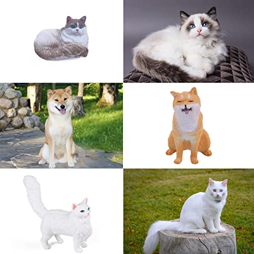 SIENON 12Pcs Dog and Cat Animal Toys Mini Cute Plastic Puppy Kitten Pet Model for Kids Educational Preschool Learning Christmas Birthday Party Favors Cake Topper Diorama - Image 5
