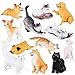 SIENON 12Pcs Dog and Cat Animal Toys Mini Cute Plastic Puppy Kitten Pet Model for Kids Educational Preschool Learning Christmas Birthday Party Favors Cake Topper Diorama - Image 2