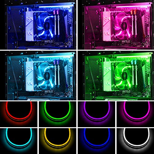 BTF-LIGHTING Neon RGB PC Strip 2PCs 19.7in for 12V 4Pin LED Headers for ASUS Aura Sync, Gigabyte RGB Fusion, MSI Mystic Light - Image 3