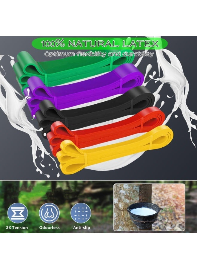 SportQ 5-piece resistance band set, pull-up exercise bands, 5 different sizes with handles, door mounts, leg straps, and a carrying case. - Image 4