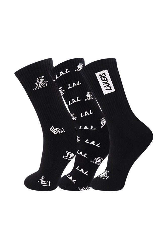 Nba Long Tube Socks Anti-odor Antibacterial Fashion Trend Running Casual High Tube Basketball Sports Cotton Socks 3 Pairs - Image 4