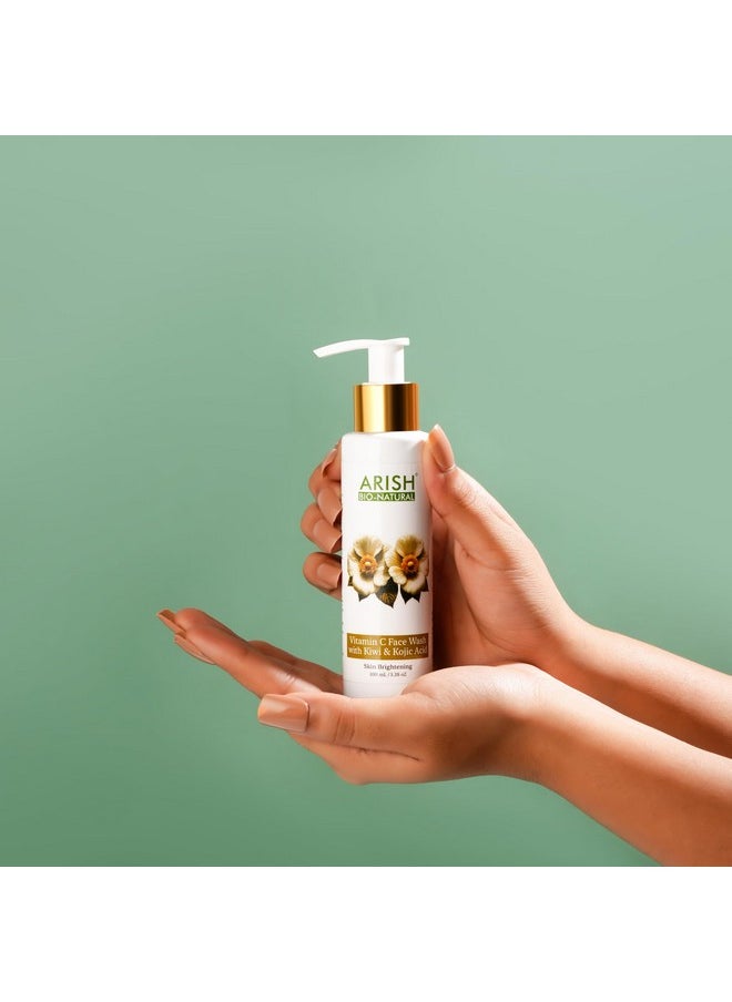 ARISH BIO-NATURAL - Vitamin C Face Wash For Brightening & Dark Spot Reduction | Fades Pigmentation &Evens Skin Tone | With Kojic Acid & Niacinamide | Hydrating Antioxidant Formula | 100 Ml - Image 1