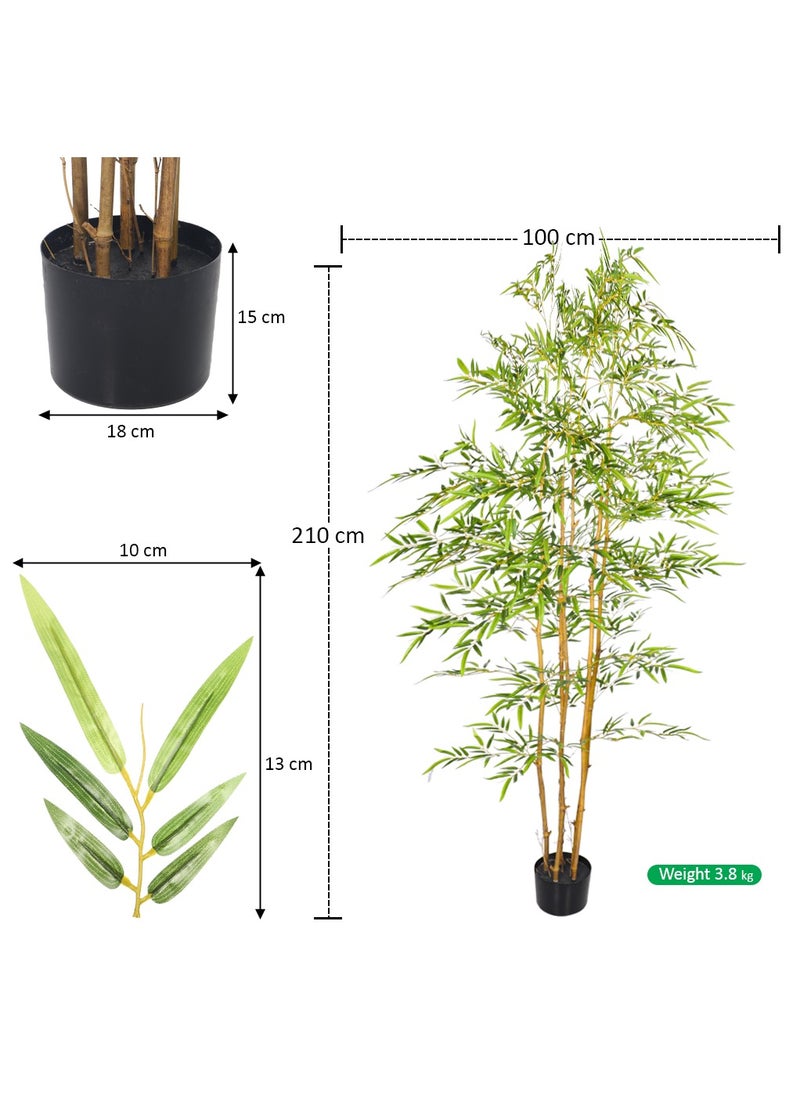 YATAI Artificial Bamboo Tree Realistic Plants Fake Decorative Trees Faux Potted Modern Tree with Lifelike Bamboo Leaves and Branches in Nursery Pot for Home Office (210 Cm) - pzsku/ZB42A23F9466E85A9C900Z/45/_/1704443849/6faf3d5c-81ae-43f4-a38a-5c719ec235dc