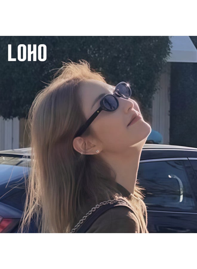 Loho Cat Eye Sungl Women's New Narrow Frame Retro Sungl Polarized Sun Gl Men Slim And High-end - Image 1