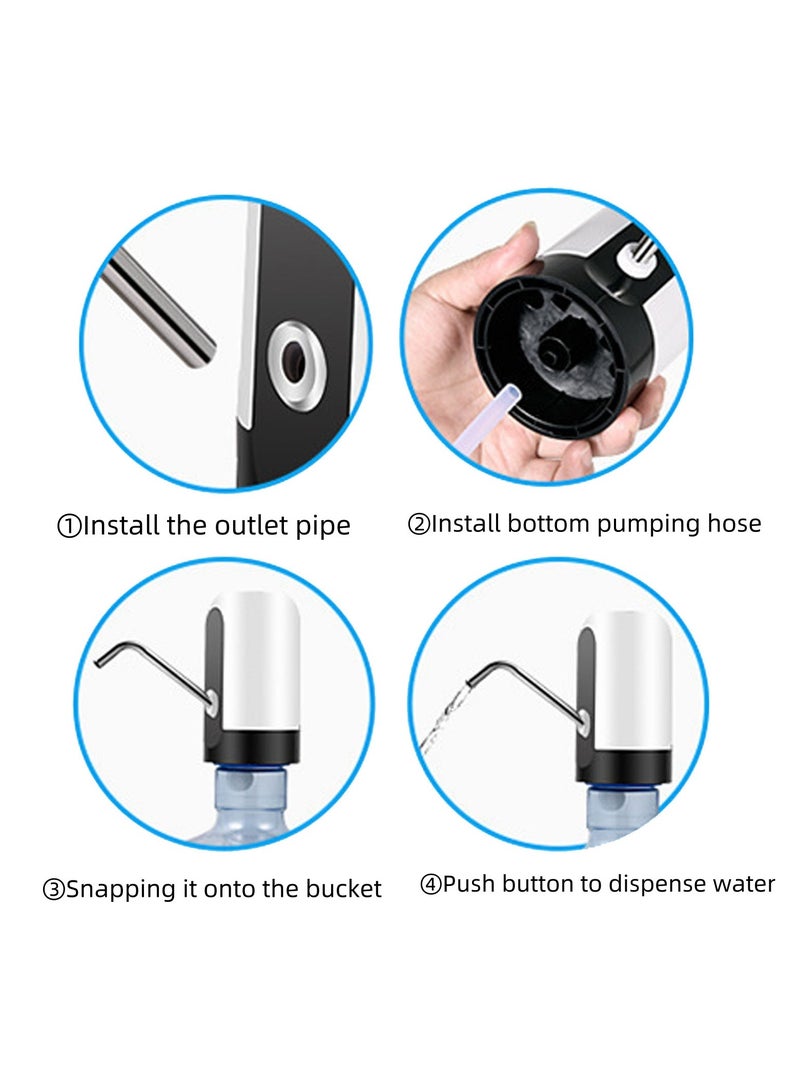 USB Charging Water Bottle Pump Electric Automatic Water Bottle Dispenser Pump (Black)  - Image 5
