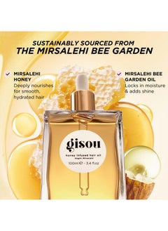 Gisou Gisou Honey Infused Hair Oil, Enriched with Mirsalehi Honey for Deep Nourishment, Hydration, Frizz Control, Heat Protection and Hair Shine, Hair Oil for Damaged Hair and Dry Hair (1.7 fl oz)  - Image 5