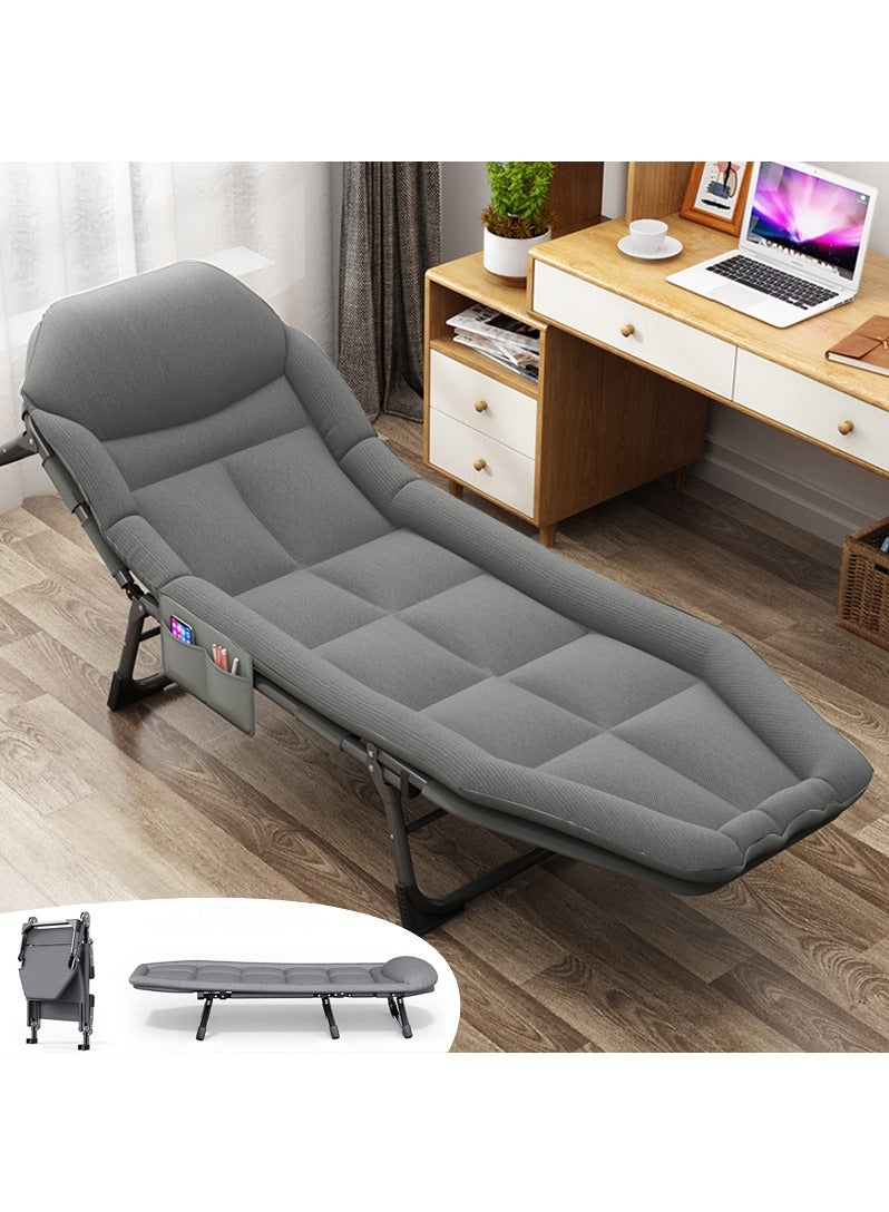 Generic Folding Bed Single Bed Office Lounge Chair Lunch Break Bed Adjustable for Indoor and Outdoor Use  - Image 1