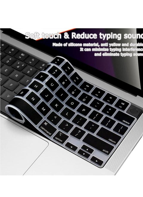 Silicone Keyboard Skin Compatible for MacBook Air 15 M2 A2941/M3 A3114/M4 A3241,MacBook Air 13.6 inch M2 A2681/M3 A3113/M4 A3240,  MacBook Pro 14/16 inch M4 M3 M2 / M1 Pro/Max Chip A3112/A3185/A3401/A2779/A2442/A3403/A3186/A2991/A2780/A2485(US Layout)