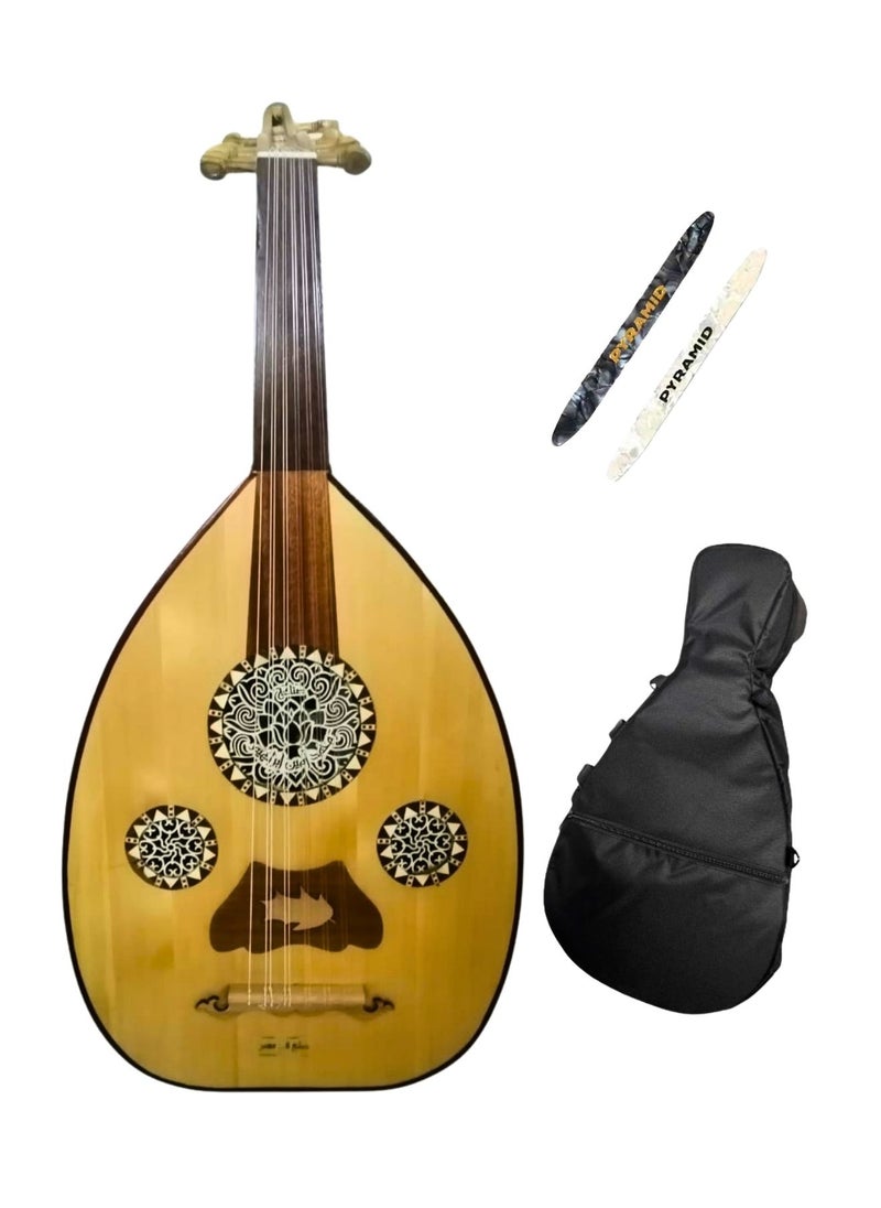 Al-Karz Music Premium Musical Educational Oud for Beginners with Bag and Two Picks 