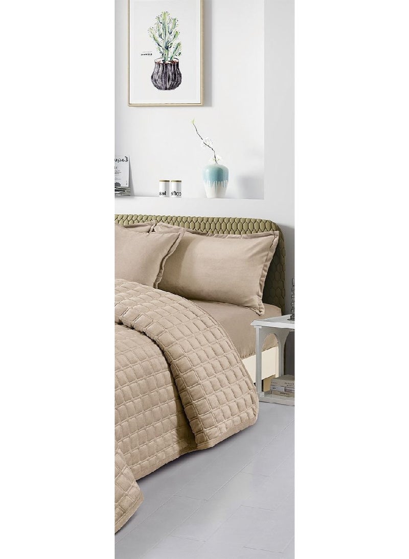 مينجلي مفرش سرير نفر مضغوط من المخمل الناعم ليمنحك الدفئ والنعومة مقاس 170*220 سم - Image 4