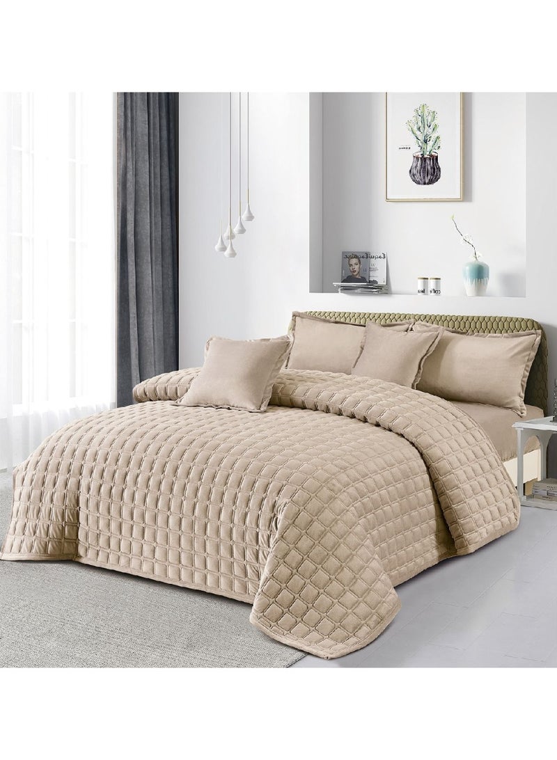 مينجلي مفرش سرير نفر مضغوط من المخمل الناعم ليمنحك الدفئ والنعومة مقاس 170*220 سم - Image 1