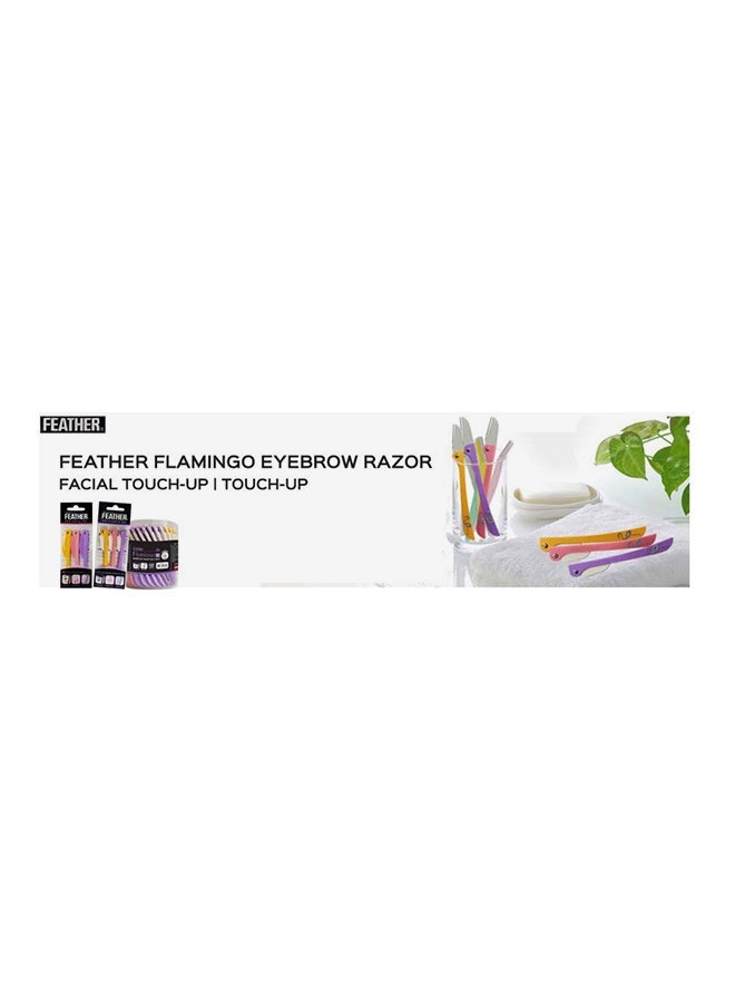 Set of 6 Safety Razors for Facial and Eyebrow Hair Removal Pink/Yellow/Purple