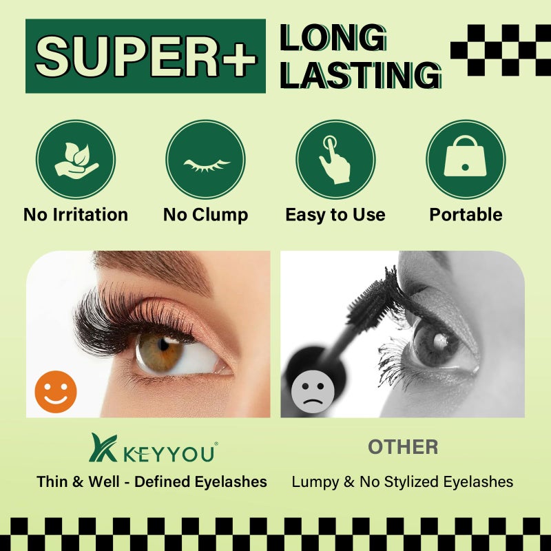 KEYYOU Lash Bond and Seal Black Bond and Seal Lash Glue 10ML Lash Cluster Glue Mascara for Long Lasting WaterProof Lash Extension Black-5ml+5ml - Image 5