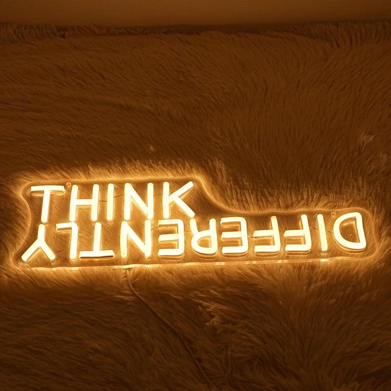 Alkkign Think Differently Neon Sign for Wall Decor Letter Neon Light Classroom LED Neon Signs Classroom LED Neon Light for Classroom Office Study Room Library Bedroom Decoration - Image 5