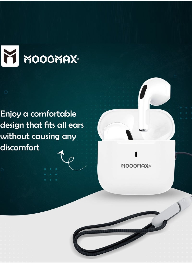 MOOGMAX - Moogmax MX-EP52 TWS wireless Earbuds with super small tine size, powerful sound, clear microphone HD voice, and powerful battery. - Image 1