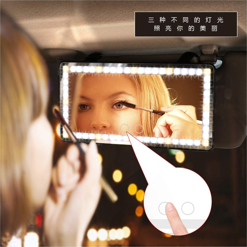 Popular Gift Car Sun Visor Cosmetic Mirror Led Car Smart Beauty Mirror Hd Car Interior - Image 4