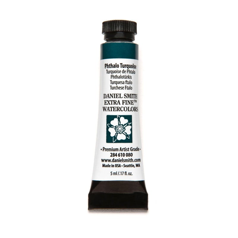 DANIEL SMITH Phthalo Turquoise 284610080 Extra Fine Watercolors Tube 5ml 017 Fl Oz Pack of 1