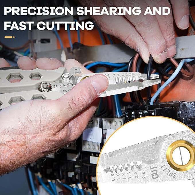 kesigPortable MultiPurpose Wire Stripper Automatic Crimping Tool Wire Stripping Tool with High Precision Cable Dimension Adjustment for Electricians for Stripping Cutting and Crimping - Image 4