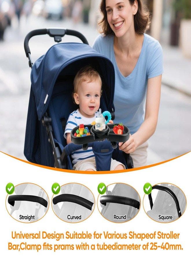 OGNWFUNK Snack Tray Compatible with Baby Jogger City Mini GT2 - BPA-Free 3-in-1 Stroller Snack Tray Attachment with Deep Cup Holders, Easy Installation, Fits Inward-Curved Handlebars - Image 5