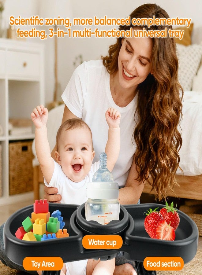 OGNWFUNK Snack Tray Compatible with Baby Jogger City Mini GT2 - BPA-Free 3-in-1 Stroller Snack Tray Attachment with Deep Cup Holders, Easy Installation, Fits Inward-Curved Handlebars - Image 2