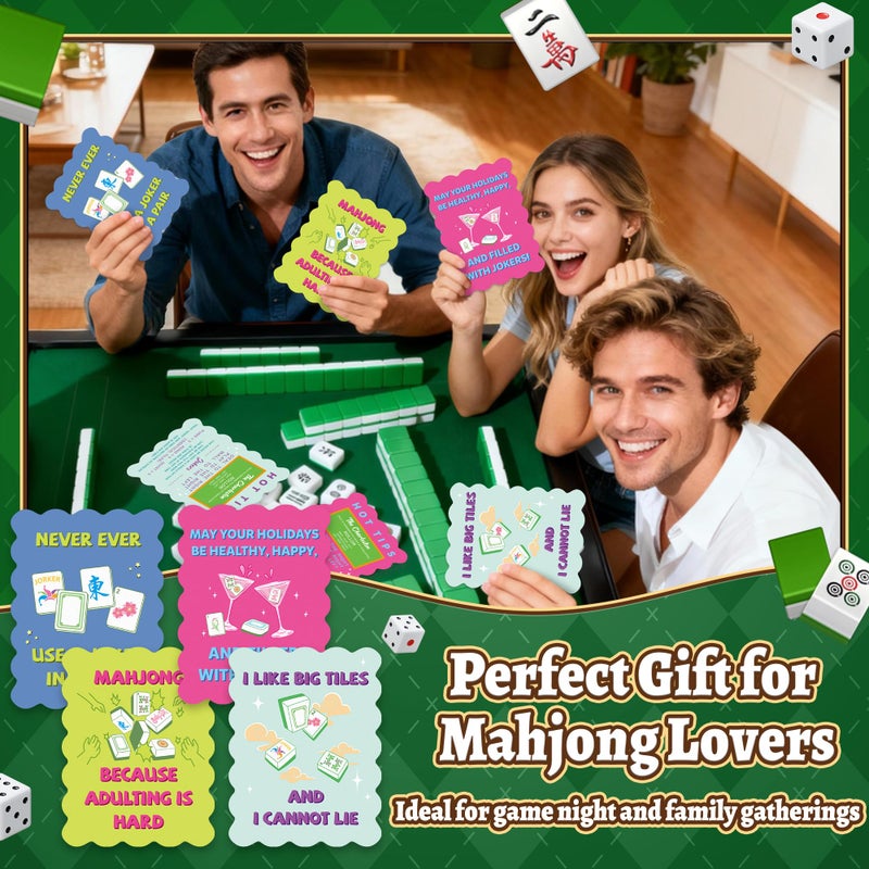 K1tpde 8PCS Funny Mahjong Shuffler Hot Tips Cards with Storage Bag, PVC Mahjong Tile Shuffler with Rules Printed Wavy Edge for Mixing and Shuffling Tiles, Mah Jongg Accessories Gifts for Lovers Games - Image 5
